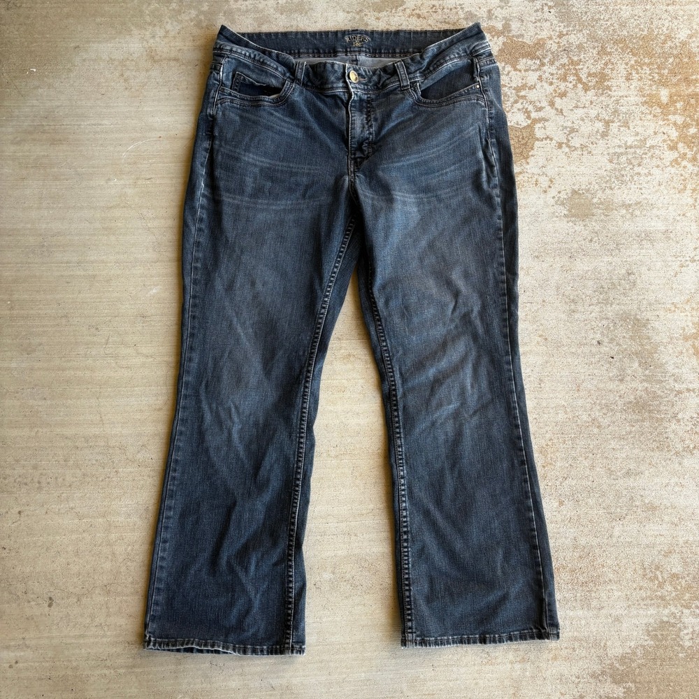 Riders By Lee Womens 16P Dark Wash Bootcut Jeans Flap Pocket Y2K Curvy